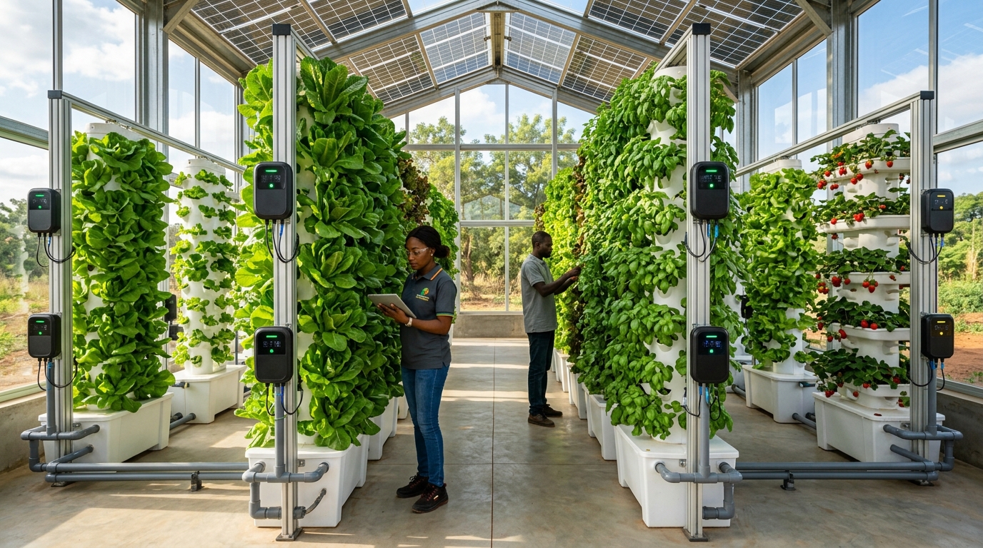 Serre verticale hydroponique intelligente AGRO KOOM au Sénégal avec Seynabou Diagne Diallo